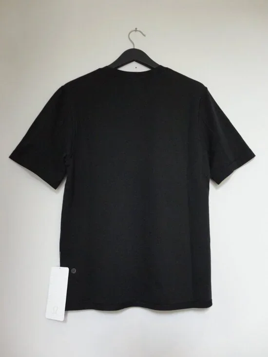 NWT LULULEMON BLK Black Clock Out SS Cotton Terry Fabric Top Shirt Men's Small - Picture 5 of 6